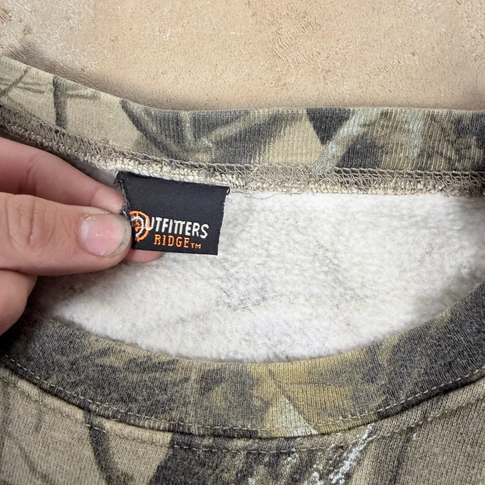 Outfitters Ridge Camo Tree Bark Long Sleeve Crewneck Sweatshirt Men Size Medium - Picture 2 of 6